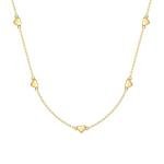 14K Gold Heart Necklace with Love Pendant