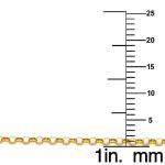 PRECIOUS STARS 14k Yellow Gold Diamond-cut Cursive Letter Initial 'M' Pendant with 1.2mm Rolo chain