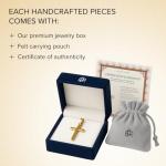 RP Solid 14K Yellow Gold Cross Pendant for Men & Women, Stunning, Polished 14K Yellow Gold Cross Pendant Only with Premium Jewelry Box, Handcrafted Heirloom Quality Religious Jewelry Made in the USA