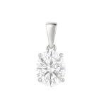 14K White Gold Moissanite Oval Pendant 2.0 CTW