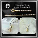 Ioka 14K Tri Color Solid Gold Our Lady of Virgin Mary Guadalupe Stamp Charm Pendant - Diamond Cut - Virgen De Guadalupe - with 1.5mm Valentino Chain Necklace - Daughter Birthday Baptism Gift - 20"