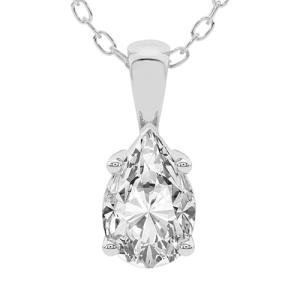 FRIENDLY DIAMONDS 0.50 Carat IGI Certified Pear Shape Lab Grown Diamond | Martina Solitaire Lab Diamond Pendant Necklace 14K White Gold | FG-VS1-VS2 Quality