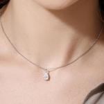 14K White Gold Pendant Necklace with 1 Carat Diamond