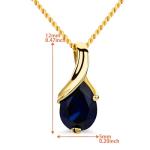 14K Gold Necklace with Oval Sapphire Pendant