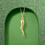 Italian Horn Pendant Necklace in 14kt Yellow Gold