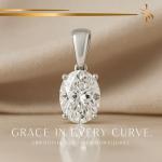 14K White Gold Moissanite Oval Pendant 2.0 CTW