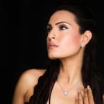 14K White Gold Lab Diamond Halo Pendant Necklace