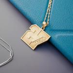 Personalized Gold Number Pendant with Name