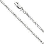 14k REAL White Gold Solid 1.5mm Flat Open wheat Chain Necklace with Lobster Claw Clasp - 24"
