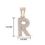 Rose Gold Initial R Diamond Pendant Necklace