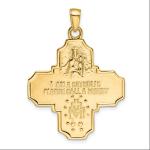 IceCarats 14K Solid Yellow Gold Four Way Holy Cross Religious Medal Necklace Christian Pendant Scapular Charm Chain 18 inch 39.25mm x 29mm 29 mm