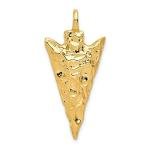 14k Yellow Gold Arrowhead Charm Pendant
