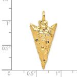 14k Yellow Gold Arrowhead Charm Pendant