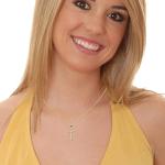 14K Yellow Gold Simple Classic Flared Cross Pendant Necklace with Rolo Chain - 18"