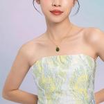 ZHOU LIU FU 24K Solid Gold Pendant for Women, Real Pure Gold Green Nephrite Jade Jewelry Dainty Drop Pendant for Girlfriend (Not Include Necklace)