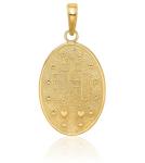 IceCarats 14K Solid Yellow Gold Our Lady of Miraculous Medal Blessed Virgin Mary Necklace Chain Pendant Charm 29mm x 14.5mm Only