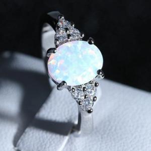 Sterling Silver Fire Opal Ring, Sizes 6-9