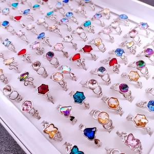 Multi-Color Gemstone Rings Wholesale Fashion Jewelry
