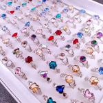 Multi-Color Gemstone Rings Wholesale Fashion Jewelry