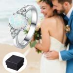 Sterling Silver Fire Opal Ring, Sizes 6-9