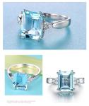 Aquamarine Sterling Silver Ring for Women