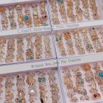 36pcs Mixed Gemstone Ring Set - Boho Style