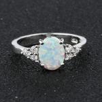 Sterling Silver Fire Opal Ring, Sizes 6-9