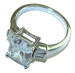 Princess Cut White Topaz Sterling Silver Ring Size 8