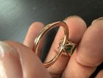14K Rose Gold Square Green Gemstone Ring, Size 7