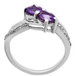 Natural Multi-Stone 925 Silver Ring, Sizes 5-8