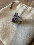 Multi-Cut Rhodolite Garnet Flower Ring, Size 7