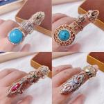 36pcs Mixed Gemstone Ring Set - Boho Style