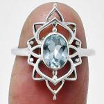 Natural Gemstone Oval 925 Silver Ring Sizes 6-9