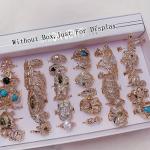 36pcs Mixed Gemstone Ring Set - Boho Style