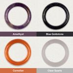Natural Stone Healing Crystal Rings, Sizes 7-10