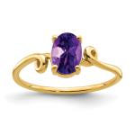 14k Oval Amethyst Ring 7x5mm