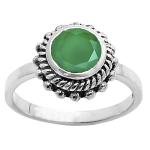 Natural Multi-Stone 925 Silver Ring, Sizes 5-9