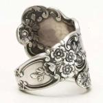 Adjustable Oxidized Silver Spoon Ring Jewelry