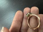 14K Rose Gold Square Green Gemstone Ring, Size 7
