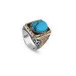 Men's Turquoise Ring in Sterling Silver