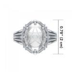 Sterling Silver Quartz Pentacle Ring for Wiccans