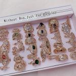 36pcs Mixed Gemstone Ring Set - Boho Style