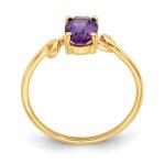 14k Oval Amethyst Ring 7x5mm