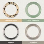 Natural Stone Healing Crystal Rings, Sizes 7-10