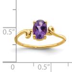 14k Oval Amethyst Ring 7x5mm