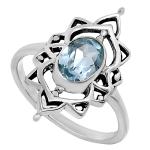 Natural Gemstone Oval 925 Silver Ring Sizes 6-9