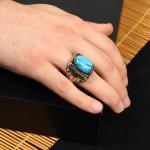 Men's Turquoise Ring in Sterling Silver