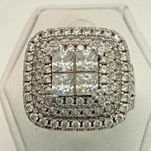 Vintage Sterling Silver Ring with Colorless Gemstone