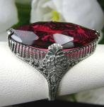 Victorian 13ct Marquise Ruby Silver Ring