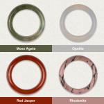 Natural Stone Healing Crystal Rings, Sizes 7-10